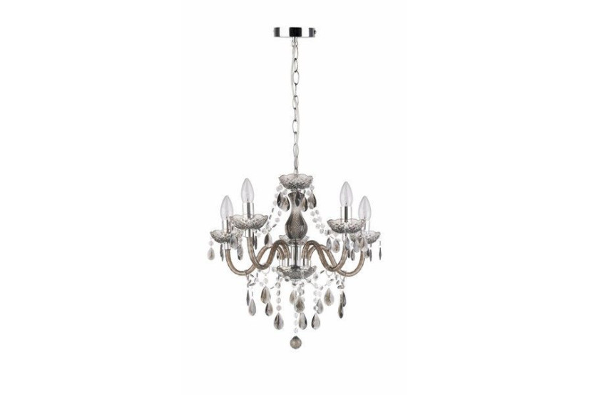 Lampa wisząca chromowana czarna Marie 5xE14x40W wym: 140x48x48 cm Reality 854361