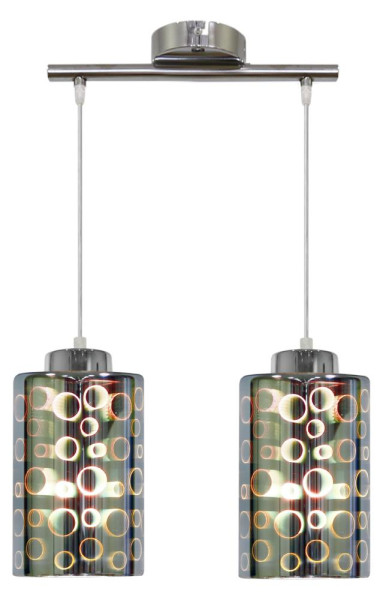 Lampa wisząca chromowana-czarna NOCTURNO 2xE27x40W Candellux 924238