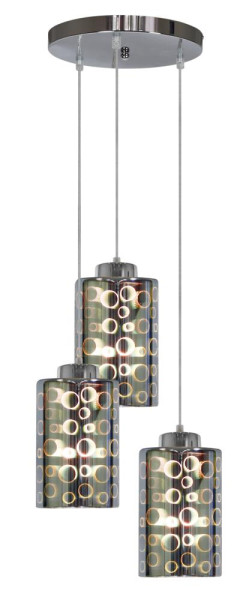 Lampa wisząca chromowana-czarna NOCTURNO 3xE27x40W Candellux 924153