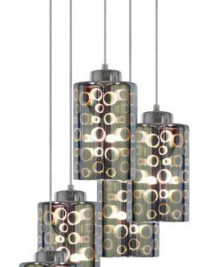 Lampa wisząca chromowana-czarna NOCTURNO 5xE27x40W Candellux 924092 Lampa wisząca chromowana-czarna NOCTURNO 5xE27x40W Candellux 924092