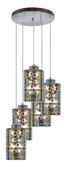 Lampa wisząca chromowana-czarna NOCTURNO 5xE27x40W Candellux 924092