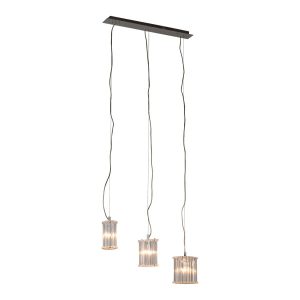 Lampa wisząca chromowana czarna-przezroczysty Crystal 3xG9x40W Italux 856030 Lampa wisząca chromowana czarna-przezroczysty Crystal 3xG9x40W Italux 856030