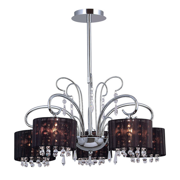 Lampa wisząca chromowana czarna SPAN 5xE14x40W wym: 60x50x50 cm Italux 854512