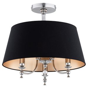 Lampa wisząca chromowana czarna-złota ROSETTA 3xE14x10W Alfa 836289 Lampa wisząca chromowana czarna-złota ROSETTA 3xE14x10W Alfa 836289