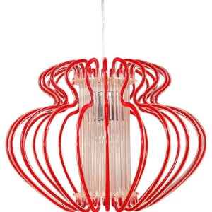 Lampa wisząca chromowana-czerwona IMPERIA 1xE27x60W Candellux 924062 Lampa wisząca chromowana-czerwona IMPERIA 1xE27x60W Candellux 924062