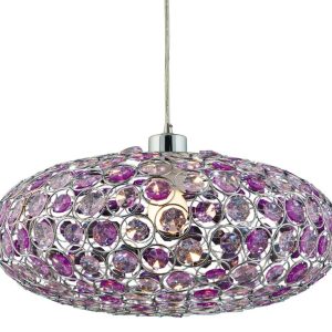 Lampa wisząca chromowana-fioletowa CRISTY 1xE27x60W Candellux 924221 Lampa wisząca chromowana-fioletowa CRISTY 1xE27x60W Candellux 924221