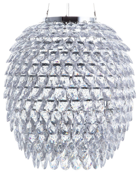 Lampa wisząca chromowana kryształowa 60646