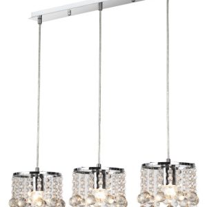 Lampa wisząca chromowana London Crystal 3xE14x40W wym: 82x71x15 cm Reality 854689