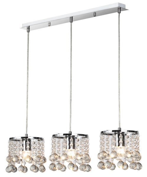 Lampa wisząca chromowana London Crystal 3xE14x40W wym: 82x71x15 cm Reality 854689