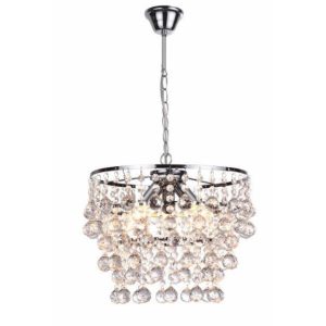 Lampa wisząca chromowana London crystal 3xE14x40W wym: 97x34x34 cm Reality 854540