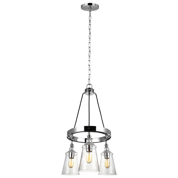 Lampa wisząca chromowana Loras 3xE27x60W wym: 224,8x47,9x47,9 cm Quintiesse 850251