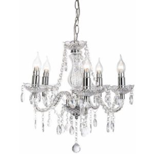 Lampa wisząca chromowana Marie 5xE14x40W wym: 140x48x48 cm Reality 854206 Lampa wisząca chromowana Marie 5xE14x40W wym: 140x48x48 cm Reality 854206