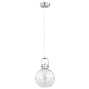 Lampa wisząca chromowana przezroczysta DEROL 1xE27x15W Alfa 841555 Lampa wisząca chromowana przezroczysta DEROL 1xE27x15W Alfa 841555