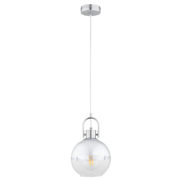 Lampa wisząca chromowana przezroczysta DEROL 1xE27x15W Alfa 841555