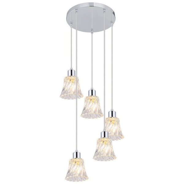 Lampa wisząca chromowana przezroczysta Hestia 5xE14x40W Rabalux 952583