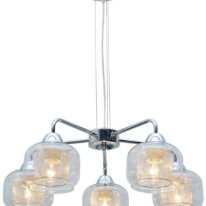 Lampa wisząca chromowana-przezroczysta Ray 5xE14x40W Candellux 857787 Lampa wisząca chromowana-przezroczysta Ray 5xE14x40W Candellux 857787