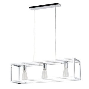 Lampa wisząca chromowana Sigalo 3xE27x60W wym: 73x73x18 cm Italux 854582 Lampa wisząca chromowana Sigalo 3xE27x60W wym: 73x73x18 cm Italux 854582