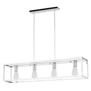 Lampa wisząca chromowana Sigalo 4xE27x60W wym: 140x98x18 cm Italux 854232 Lampa wisząca chromowana Sigalo 4xE27x60W wym: 140x98x18 cm Italux 854232