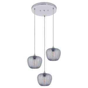 Lampa wisząca chromowana szkło dymne Monet 3xE27x40W Rabalux 953222 Lampa wisząca chromowana szkło dymne Monet 3xE27x40W Rabalux 953222