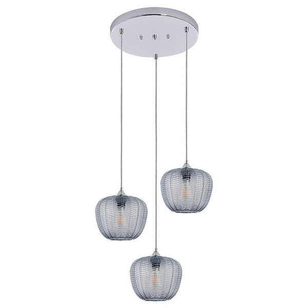 Lampa wisząca chromowana szkło dymne Monet 3xE27x40W Rabalux 953222