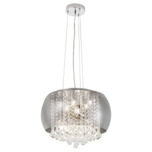 Lampa wisząca chromowana szkło dymne Ninelle 6xG9x40W Rabalux 953229 Lampa wisząca chromowana szkło dymne Ninelle 6xG9x40W Rabalux 953229