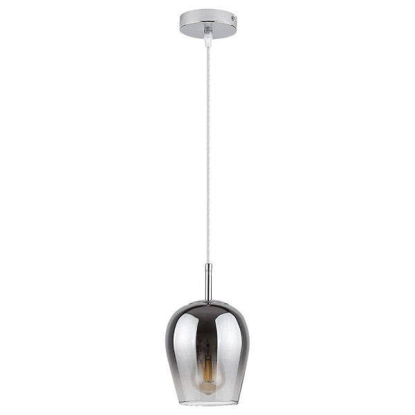 Lampa wisząca chromowana szkło dymne Petunia 1xE27x15W Rabalux 959605