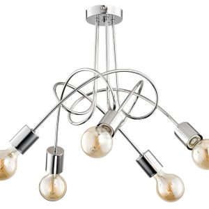Lampa wisząca chromowana Tango 5xE27x60W wym: 41x50x50 cm Alfa 854190 Lampa wisząca chromowana Tango 5xE27x60W wym: 41x50x50 cm Alfa 854190
