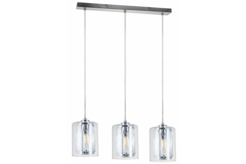 Lampa wisząca chromowana Tesh 3xE14x40W wym: 120x47x12 cm Reality 845347