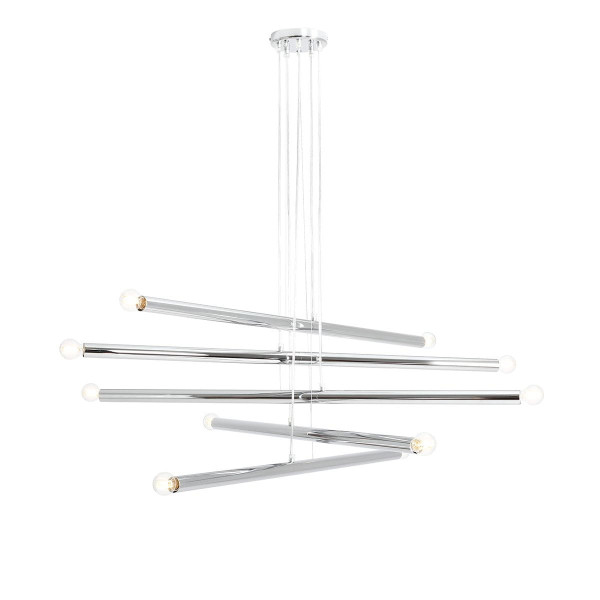 Lampa wisząca chromowana Tubo 10xE14x40W wym: 105x100x25 cm Aldex 854437