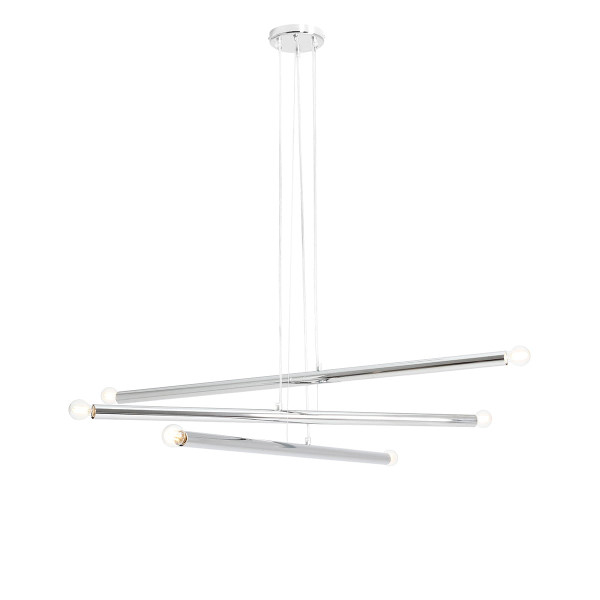 Lampa wisząca chromowana Tubo 6xE14x40W wym: 105x100x25 cm Aldex 184689