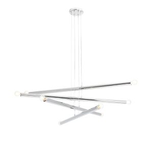 Lampa wisząca chromowana Tubo 8xE14x40W wym: 105x100x20 cm Aldex 854371 Lampa wisząca chromowana Tubo 8xE14x40W wym: 105x100x20 cm Aldex 854371