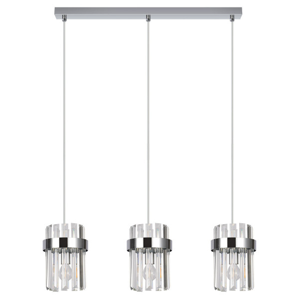 Lampa wisząca chromowana VETRO 3xE14x10W wym: 150x60x14 cm Light Prestige 836174