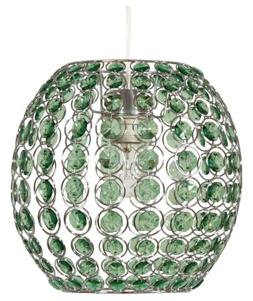 Lampa wisząca chromowana-zielona RICA 1xE27x40W wym: 105x28x28 cm Candellux 924108