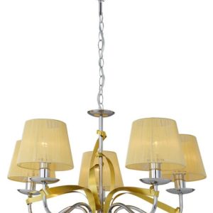 Lampa wisząca chromowana-złota-żółta DIVA 5xE14x40W Candellux 924174 Lampa wisząca chromowana-złota-żółta DIVA 5xE14x40W Candellux 924174