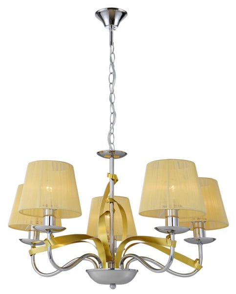 Lampa wisząca chromowana-złota-żółta DIVA 5xE14x40W Candellux 924174