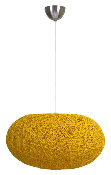 Lampa wisząca chromowana-żółta LIVIO 1xE27x60W wym: 110x38x38 cm Candellux 924182