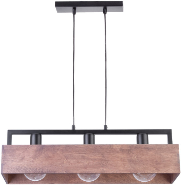 Lampa wisząca ciemne drewno-czarna Dakota 3xE27x15W Sigma Lighting 841994
