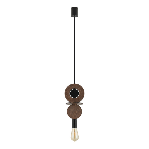 Lampa wisząca ciemne drewno-czarna DROPS WOOD C 1xE27x25W Nowodvorski 846141