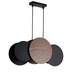 Lampa wisząca ciemne drewno-czarna TOLA 3xE27x15W Sigma Lighting 837378 Lampa wisząca ciemne drewno-czarna TOLA 3xE27x15W Sigma Lighting 837378
