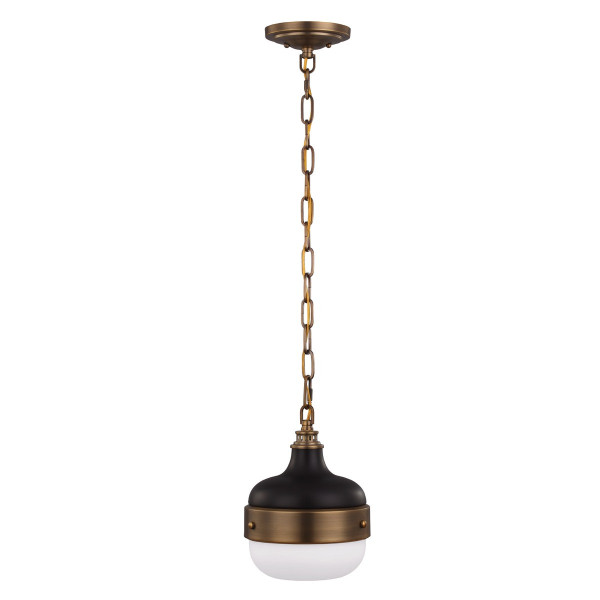 Lampa wisząca ciemny antyczny mosiądz-matowa czerń Cadence 1xE27x60W Feiss 849442