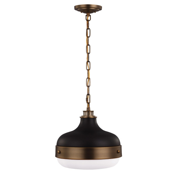 Lampa wisząca ciemny antyczny mosiądz-matowa czerń Cadence 2xE27x60W Feiss 849195