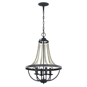 Lampa wisząca ciemny postarzany cyno-jasne drewno Nori 4xE14x40W Feiss 849237 Lampa wisząca ciemny postarzany cyno-jasne drewno Nori 4xE14x40W Feiss 849237