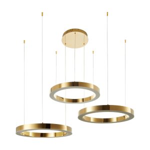 Lampa wisząca CIRCLE 60+80+100 LED mosiądz na 1 podsufitce 813542