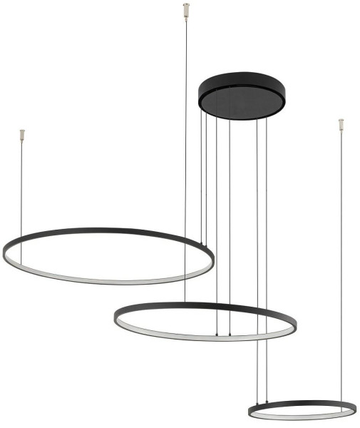 Lampa wisząca CIRCOLO czarna stal aluminium LED 140 cm 1072180
