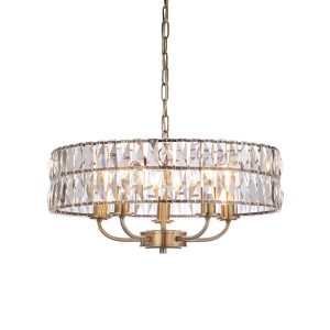 Lampa wisząca CLIFTON antyczna mosiężna 5xE14x15W IP20 Endon 1025546