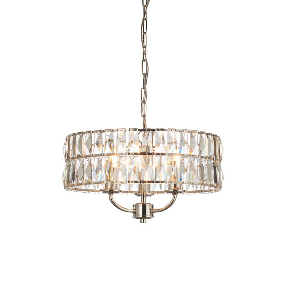 Lampa wisząca CLIFTON niklowa 3xE14x15W wym:142x38,5x38,5cm IP20 Endon 1025509