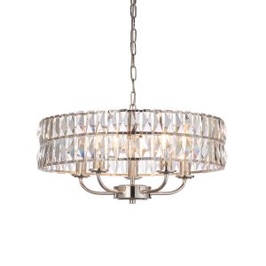 Lampa wisząca CLIFTON niklowa 5xE14x15W wym:172×50,5×50,5cm IP20 Endon 1025494