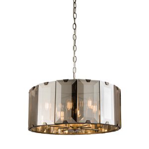 Lampa wisząca CLOONEY panelowa szara 8xE14x15W wym:122x50x50cm IP20 Endon 988627