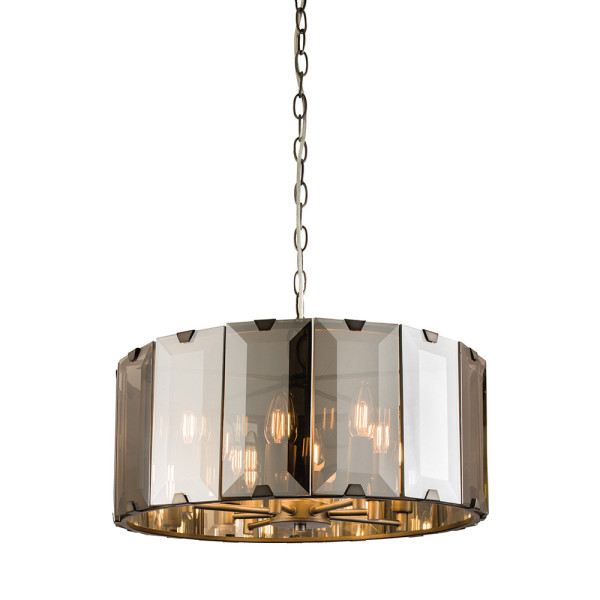 Lampa wisząca CLOONEY panelowa szara 8xE14x15W wym:122x50x50cm IP20 Endon 988627