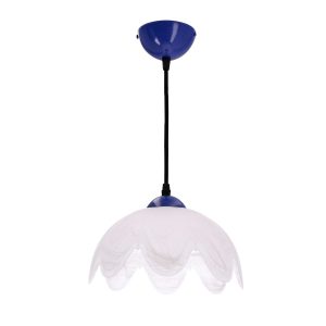 Lampa wisząca Colori biały klosz niebiesko-turkusowa 1xE27x60W Candellux 989705